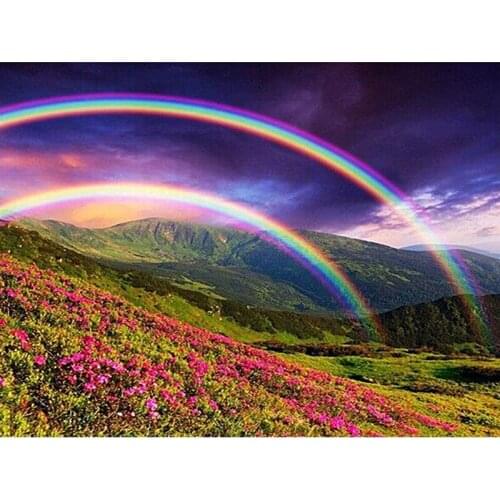 Full Round drill 5D DIY Diamond embroidery Flowers Rainbow Mouse Diamond Painting Cross Stitch Rhinestone Mosaic decoration