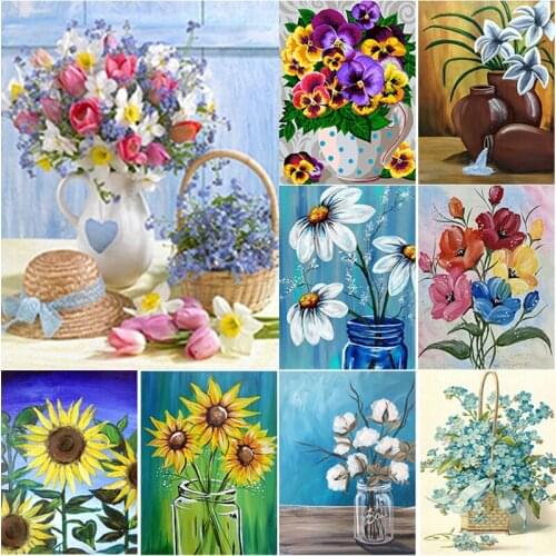 New 5D DIY Diamond Painting Crafts Gift Insert Flower Diamond Embroidery Scenery Cross Stitch Full Square Round Drill Home Decor