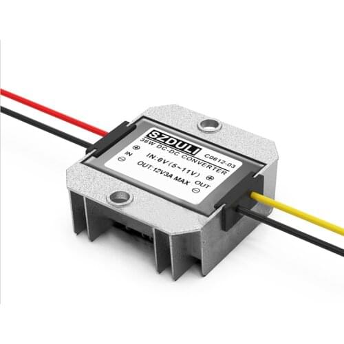 Input 5-11V Aluminum Boost Converter Output DC 12V Regulator Module 3A 36W