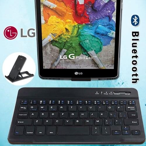 Wireless Keyboard Bluetooth Keyboard Mini English Keyboards for LG G Pad 3/F2/Pad X2 8.0 Plus/Pad 8.0 Tablet Keyboard+Bracket