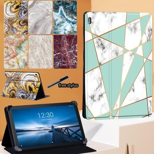 Tablet Case for Lenovo Tab E10 10.1 Inch /Tab M10 10.1 Inch/Tab M10 FHD Plus 10.3" Marble Series Leather Folding Stand Cover