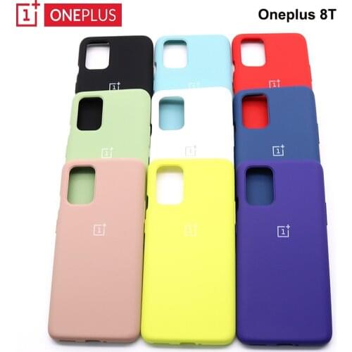 Original Oneplus 8T Soft liquid silicone case For One plus 8t slim soft back cover one plus 8T 10 colour