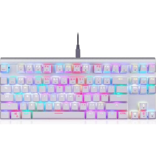 CK101 Mechanical Keyboards Red Green Switch RGB Backlit Full-key Non-punch Custom Lighting 87-key Line Separation PC Keyboard