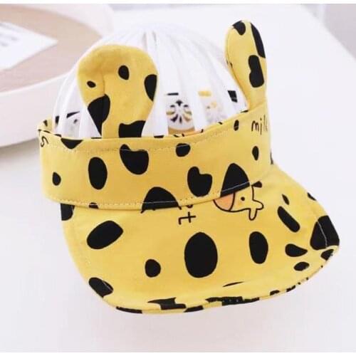 Baby Hat With Ears 2021 New Sun Visor Hat UV Protection Cartoon Visor Cap For Kids Hats Caps Beach Adjustable Kawaii Sun Hats