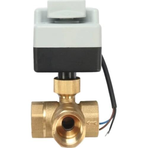 DN15(G 1/2") to DN 50(G 2") 2 way 3 wires brass motorized ball valve/electric actuator motor with manual switch function