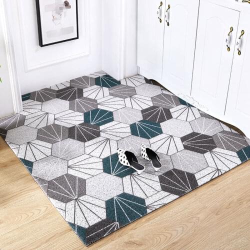 Household PVC Anti-slip Floor Mats Carpet Bathroom Bedroom Living Room Door Mat Carpet Nordic Geometric Pattern Entry Door mats
