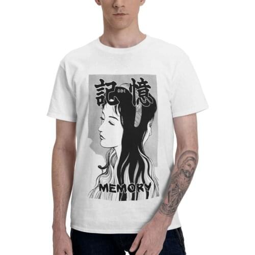 Junji Ito T Shirts Men Short Sleeve Cotton T-shirt Uzumaki Tomie Manga Tees Top Fashion Tshirt Gift Idea