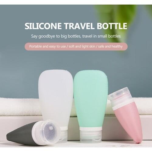 38/60/90ml Leak-proof Silicone Empty Travel Bottle Bpa-free Refillable Cosmetic Jar Travel Portable Shower Gel Shampoo Bottle