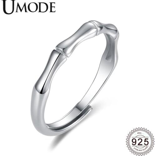 UMODE Bone 925 Sterling Silver Rings Sets for Couples Men Women Simple Rings Wedding Promise Fashion Jewelry 2019 LR0750