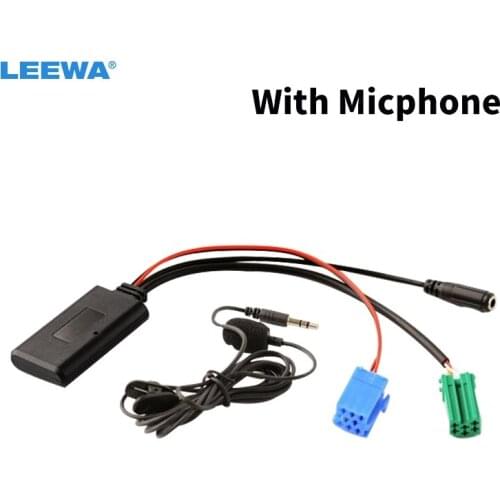 LEEWA Car Aux-in Wireless Bluetooth Adapter Module Audio Receiver With Micphone for Renault Double Plugs Host AUX Cable #CA3337