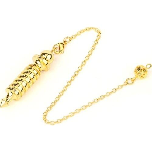 Metal Pendulum Dowsing Divination Reiki Healing Spiritual Meditation Yoga Amulet Screw Shape Pendule Pendant Jewelry 264E