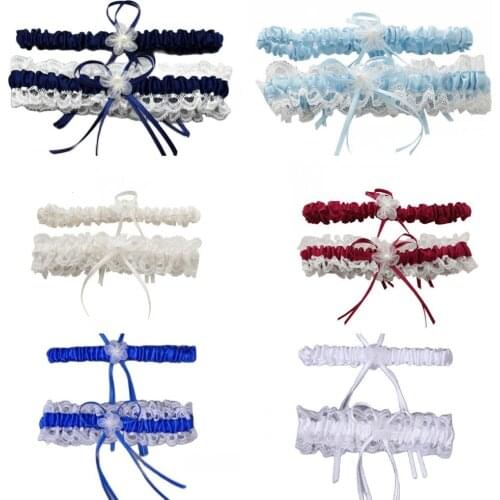 2Pcs/Set Fashion Leg Garter Belt Sexy Women Girl Bridal Lingerie Wedding Party Cosplay Lace Bowknot Leg Garter Belt Suspender