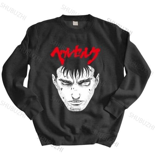 Men autumn sweatshirt black hoody Personality Berserk Guts hoodies Manga Anime Gatsu Sacrifice warm Tops