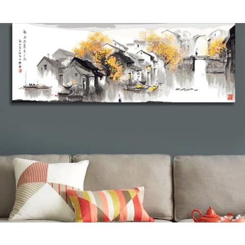 Diy digital painting Chinese water city digital paint by numbers home decor for living room modular painting