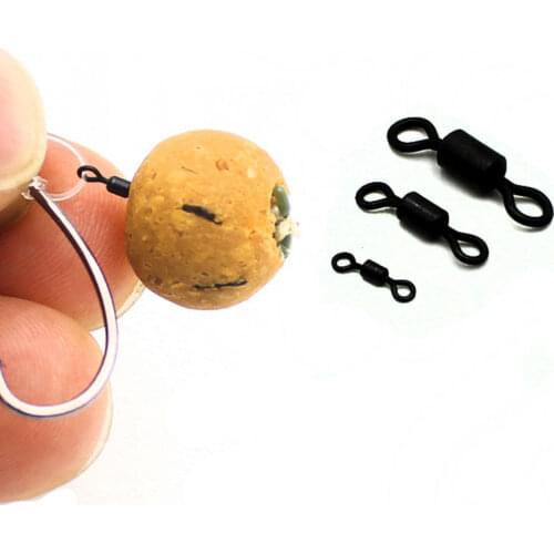 40PCS Carp Fishing Accessories Fishing Micro Rolling Swivel Quick Change Ring Swivels Loop Swivels Carp Chod Running Rigs Tackle