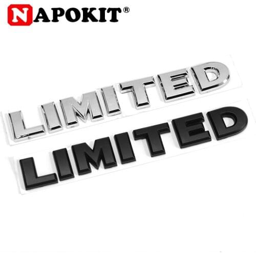 About 14cmx2cm ABS LIMITED Logo Car Sticker Emblem Badge Decal Auto Car Styling Decorative Accessories Black Chrome Silver