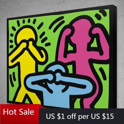 Wall Artwork Modular No Evil Prints Cartoon Canvas Painting Wall Art Decor Pictures Modern Poster Aesthetic Room Decorative