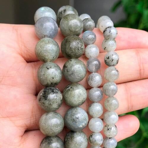 Natural Minerals Stone Labradorite Round Loose Beads for Jewelry Making DIY Charm Bracelet Necklace Handmade Accessories 15inch