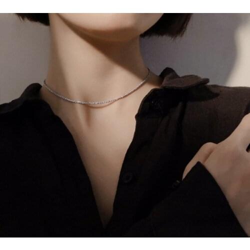 New Minimalist Laides Girls Must Have Shiny Gypsophila Stainless Steel Gold Plated Chain Necklaces For Women