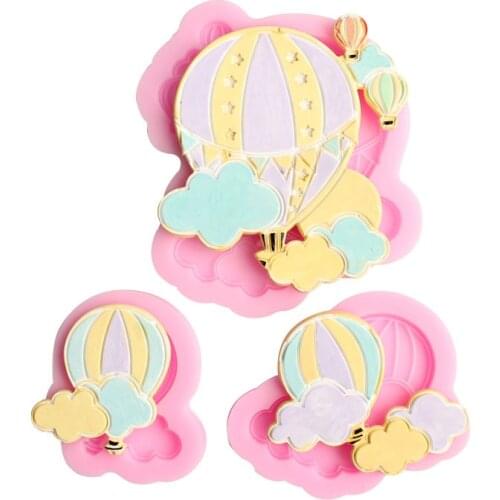 New cloud hot air balloon silicone fondant cake decorating mold Sugarcrafts Chocolate Baking Mold for Cakes Gumpaste