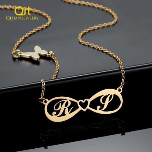 Personalized Infinity Name Necklace 18K Gold Plated Stainless steel Chain Custom Initial Letter Pendant With Butterfly Jewelry