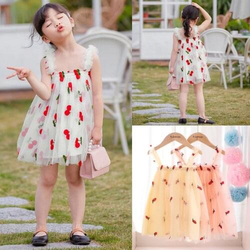 12m-5y Toddler Baby Girls Sleeveless Pineapple Suspender Tulle Princess Dress Baby Girls Clothes Детская Одежда Девочки #l