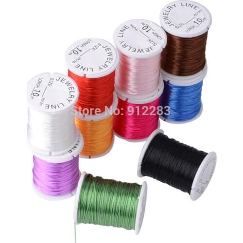 10 Rolls 1mm Strong Elastic Crystal Beading Cord 1mm for Bracelets Stretch Thread String Necklace DIY Jewelry Making Cords Line