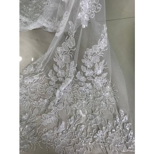 Luxury african tulle mesh lace for bridal dress New design L-98919 embroidered lace fabric