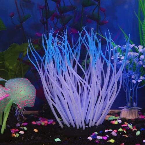 Silicone Aquarium Fish Tank Artificial Coral Plant Underwater Ornament Decor Healthy For seawater Freshwater Fishes L*5