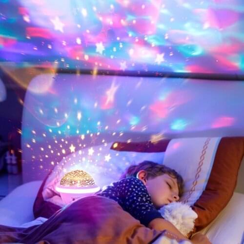 UFO Shaped Starry Sky LED Projector Light USB Children Bedroom Night Lamp LED Lamp Colorful Flashing Star Kids Baby Gifts