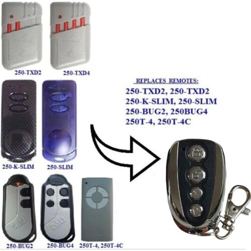 TAU 250-SLIM TAU 250-K-SLIM remote control 433,92Mhz Compatible garage door TAU remote control 433mhz