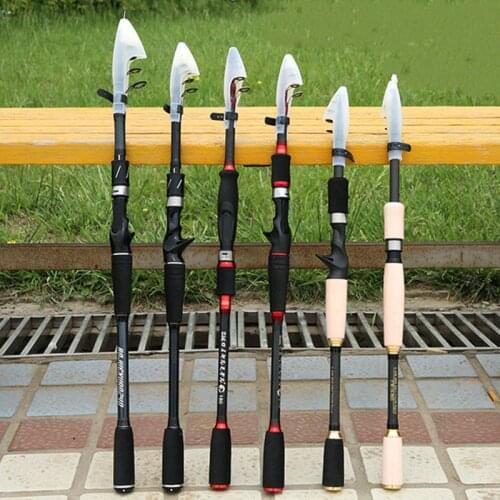 Telescopic Fishing Rod 1.8m 2.1m 2.4m 2.7m 3.0m 3.3m 3.6m Solid Tip telescopic Spinning Rod Carbon Fishing pole Lure Rod Travel