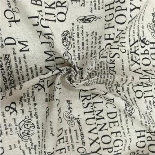 100*150cm retro upholstery cotton and linen blend fabric by meter printed newspaper home decor curtain tablecloth cotton fabric