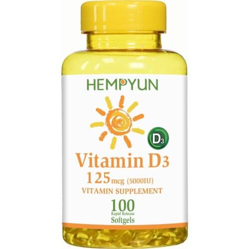 Vitamin D3 5000iu (125mcg) Infused with Coconut Oil For Immune & Bone Support