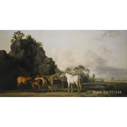 High quality oil painting of George Stubbs Brood Mares And Foals Hand painted