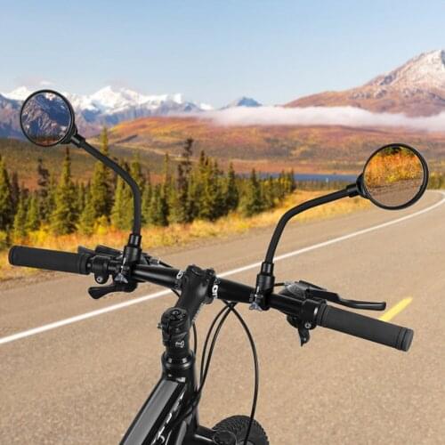 1 Pair Bicycle Handlebar Rear View Mirror Rotate Wide Range Back Sight Reflector Adjustable 22-32mm for MTB Road Bike