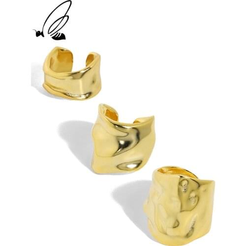 SSTEEL 925 Sterling Silver Clip Earrings Minimalist Design Concave Convex For Womens Funny Designer Party Fine Jewellery