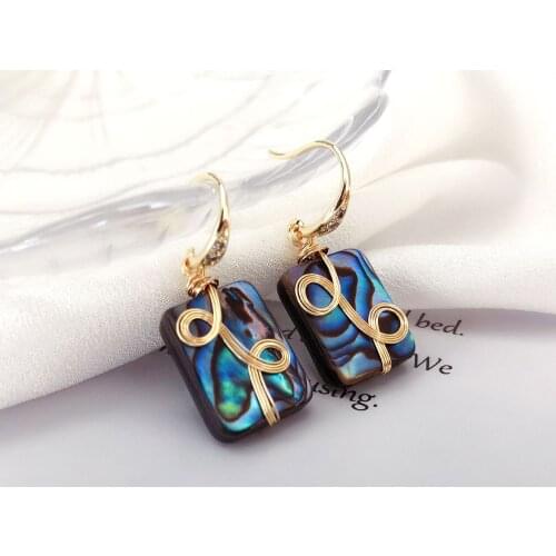 DAIMI Abalone And Shell Retro Earrings Ins Style Personality Simple Temperament Net Red French Earrings Female 925 Silver Needle