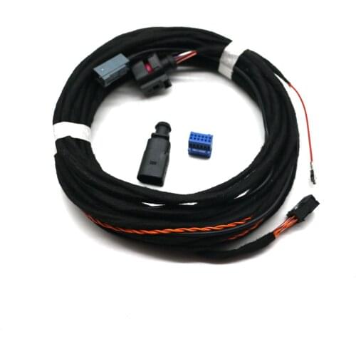 For MQB Golf 7 Passat B8 Emblem Flip Rear View Reversing Trajectory Camera Harness