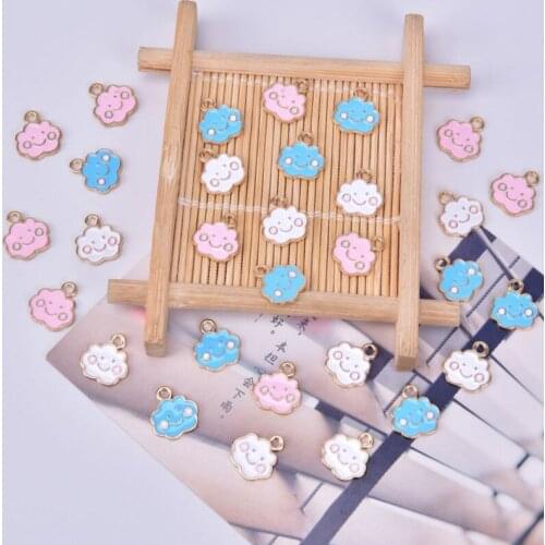 Hot 10Pcs Fashion Charms Enamels Alloy Cloud Earrings Jewelry Accessories DIY Hair Bracelet Earrings Necklace Accessories