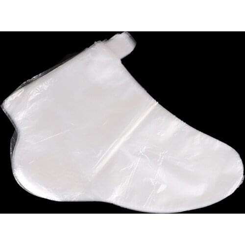 100Pcs/Pack Disposable Plastic Foot Covers Transparent Shoes Cover Paraffin Bath Wax SPA Therapy Bags Liner Booties