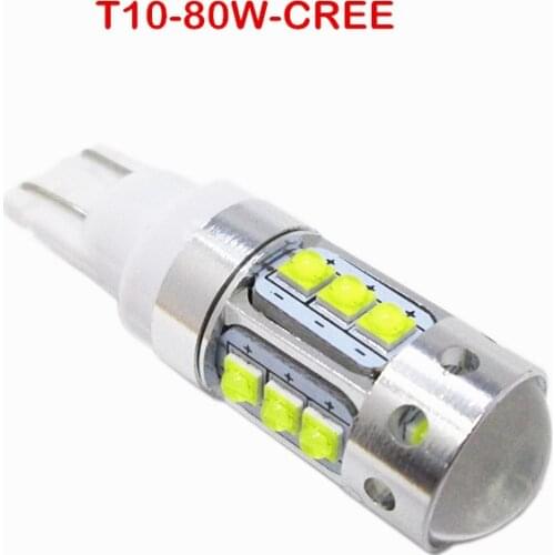 2PCS T10 High Power 6000K 80W 16XBD CREE LED Chips T10 W5W White LED Bulbs For Car Backup Reverse DRL Lights Lampadas 194 168