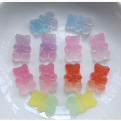 30pcs Cartoon Candy Flat Back Hair Pin Decoration Soft Resin Crafts Jelly Diamond DIY Diamond Decoration