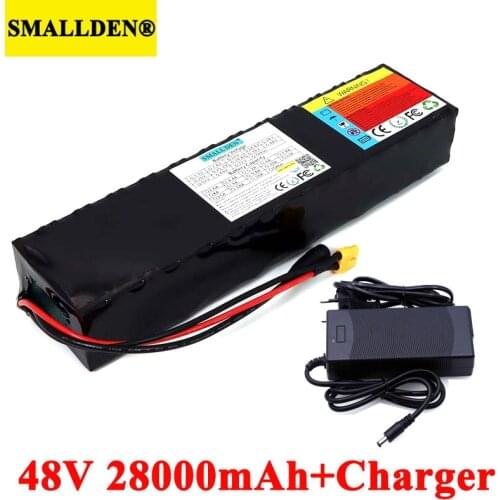 48V 28Ah E-bike battery pack 18650 13S 28000mAh li-ion battery E-bicycle conversion kit 1000w and Charger XT60 Plug