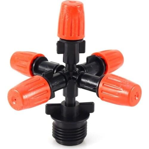 5-Head Atomization Nozzle Water Control Sprayer DIY Micro Drip Irrigation Plant Self Garden Mist Sprinkler with Hose Connector