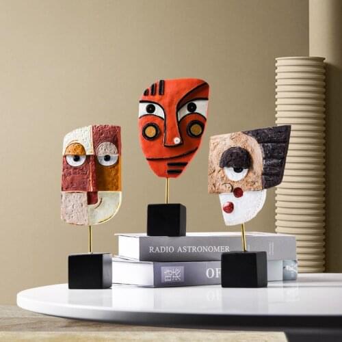 European style Abstract Art resin household ornaments face decoration bedroom living room ornaments handmade festival gifts