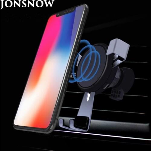 JONSNOW For iPhone X 8 Plus Car Mount Qi Wireless Charger For Samsung S8 S9 Quick Fast Wireless Charging Pad Car Holder Stand