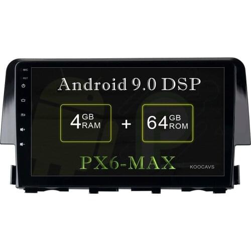 KOOCAVS 9" IPS Android 9.0 Car GPS Radio Player for Honda Civic 2015 2016 4GB+64GB Stereo Multimedia Headunit