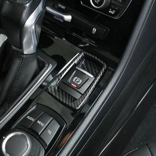 SBTMY Automobile electronic handbrake button carbon fiber decorative frame for BMW 2 Series Station Wagon 218i 220i