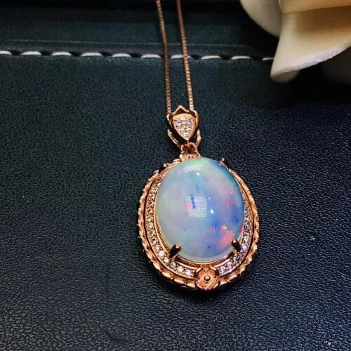 Elegant Gift For your Girl Friend 100% New Opal necklace pendant 100% Natural Pink Opal pendants 925 sterling silver jewellery